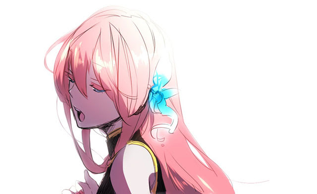 巡音ルカ シンプルでおしゃれな白背景の壁紙 ボカロ画像