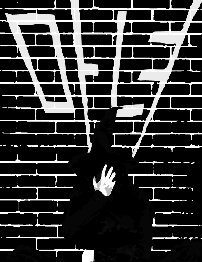 "Witch." It's been a while since we've had a good black & white grundgy print. So here's that.