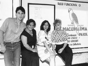 A família Goulart - Paulo Goulart Filho, Nicette Bruno, Bárbara Bruno e Beth Goulart- em foto de 1987 (Foto: AE)