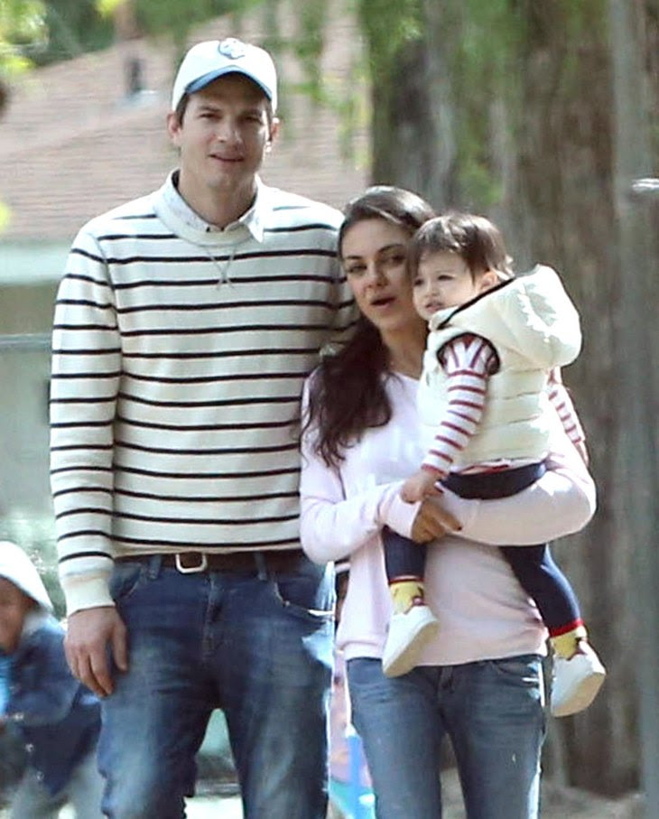 Mila Kunis and Ashton Kutcher Enjoy Family Park Day with ...
