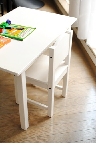 Ikeaの子供机 椅子 ましまろ日記 ちびっこと犬のいる生活