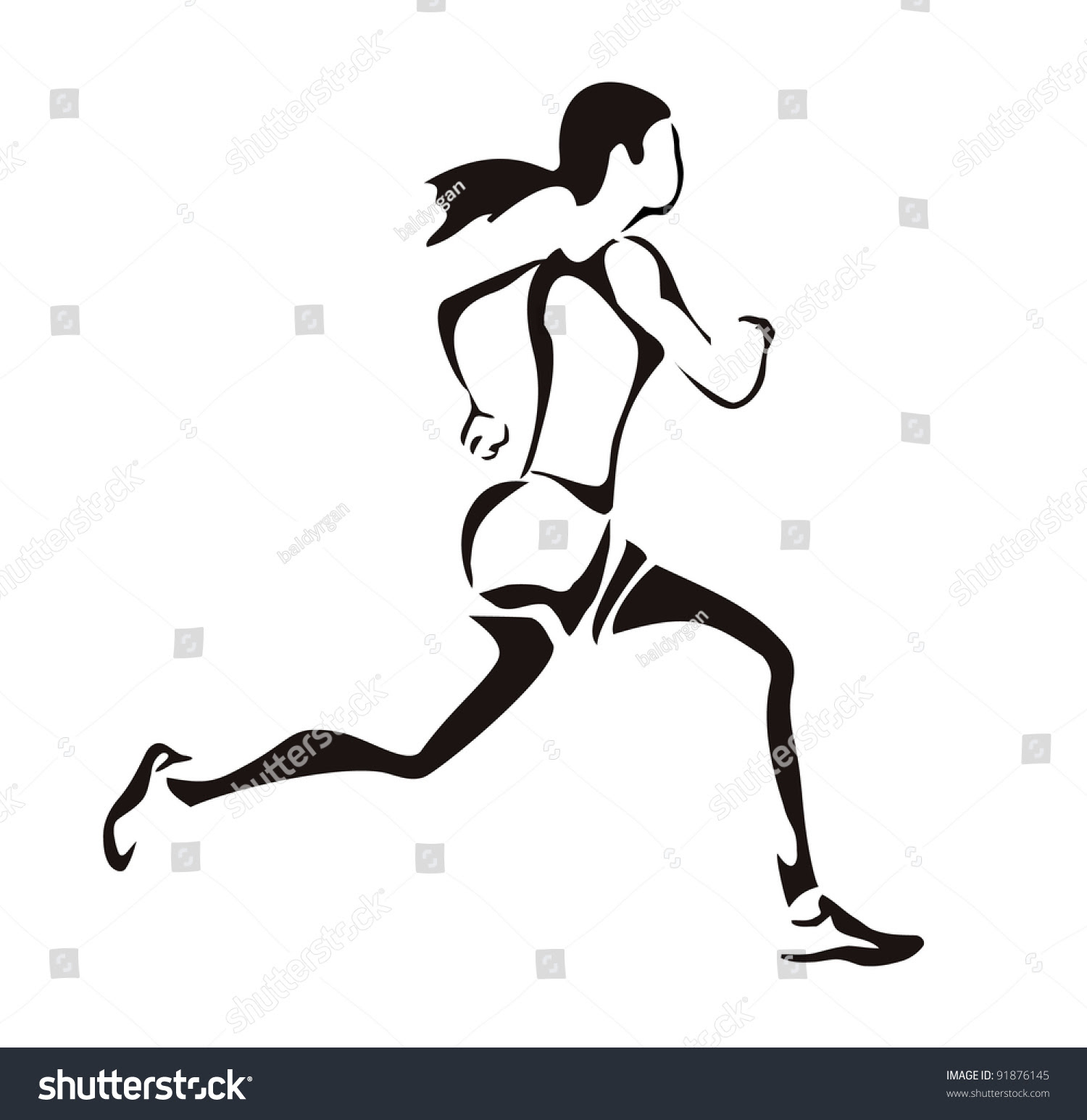 Download Woman Running Silhouette Stock Vector Illustration ...
