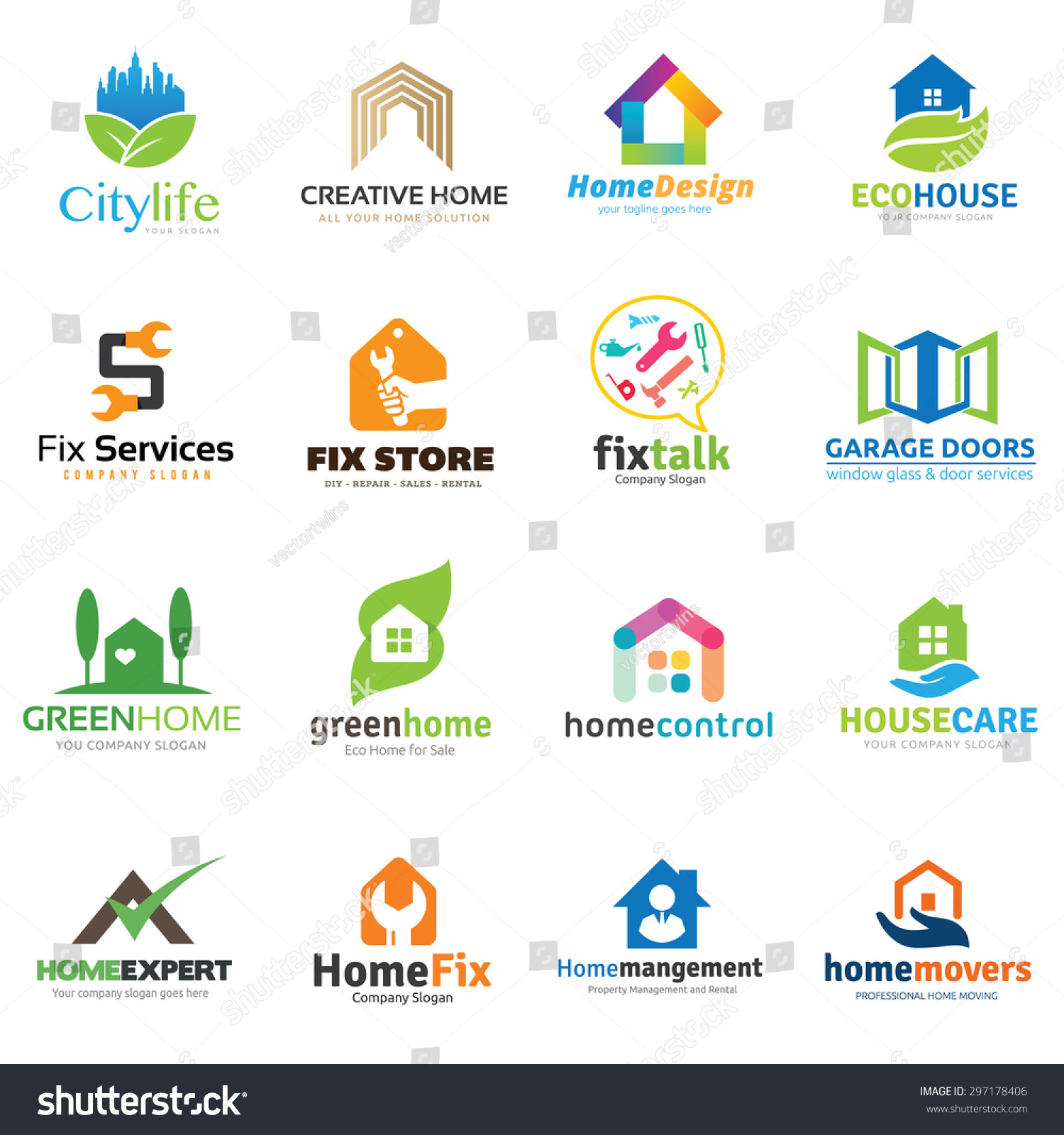 Download Home Real Estate Logo Collection House Stock Vector ...