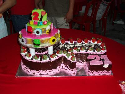 Cute and Delicious 21st Birthday Cake. by Brenda (Sel). 21st Birthday Cake