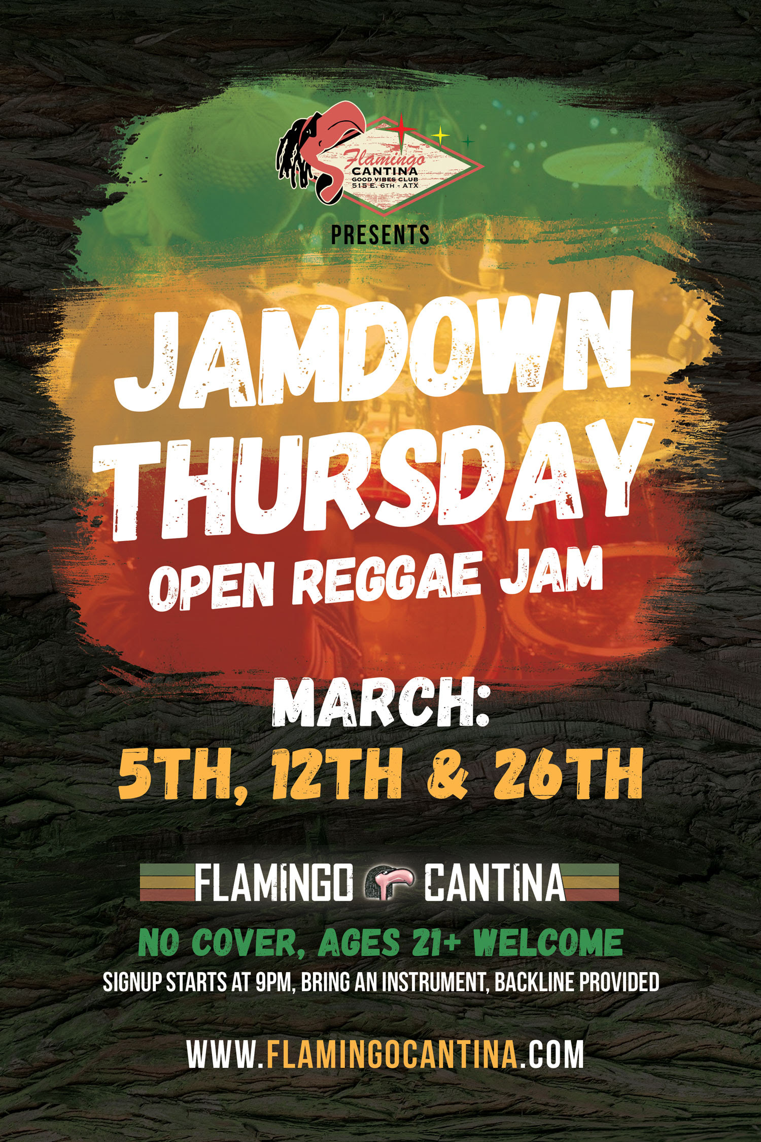 Jamdown Thursday Open Reggae Jam Flamingo Cantina