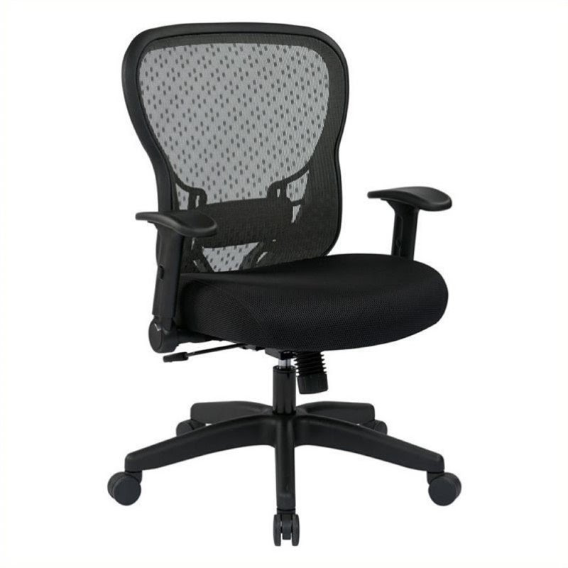 Scranton & Co Back Office Chair with Flip Arms in Black
