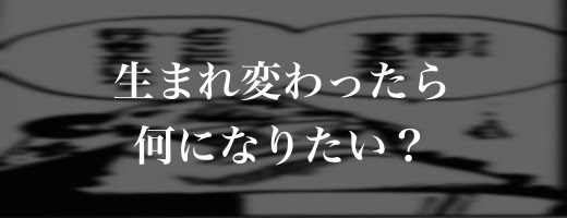 生まれ変わったら何になりたい Y Slog