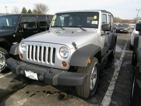 Bright Silver Metallic 2008 Jeep Wrangler Unlimited X 4x4 with Dark Slate 