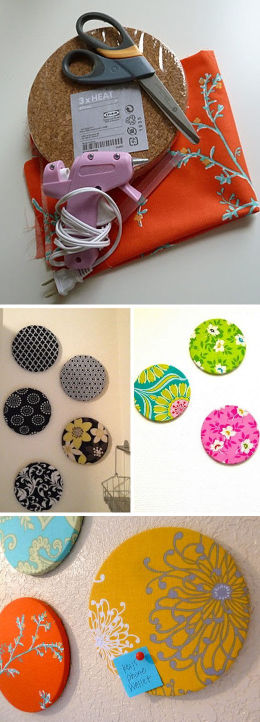 Fabric covered circle bulletin boards