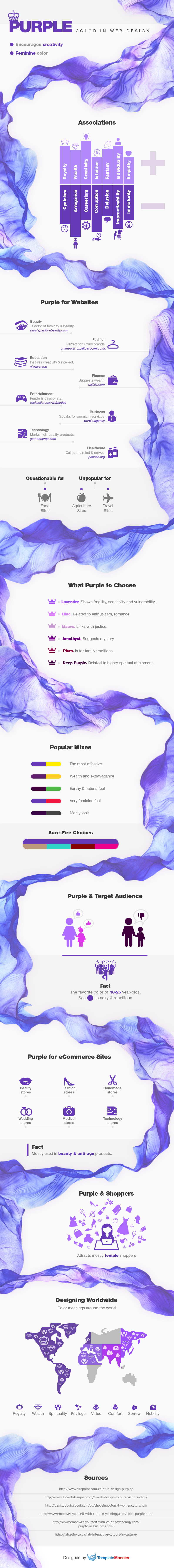 Color morado en Diseño Web
