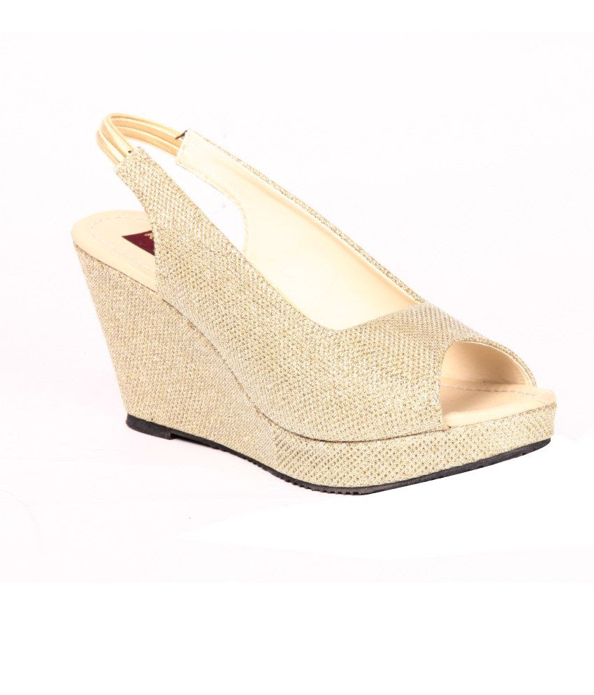 Feel It Gold Wedges Sandals - Buy Women's Sandals @ Best Price Online ...