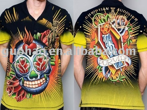 See larger image: Shiny Men's T-shirt,Tattoo Mens Tshirt,Men's Tshirt,Fashion Tshirt,Designer Tshirt,Mens Top,Mens Tees***Factory Price!