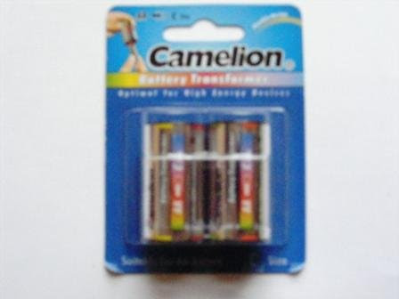  Camelion - 2 Adaptateurs Transformateurs Convertisseurs de Piles Accus LR06 AA vers C LR14