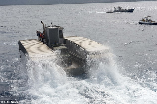Warfare: The Chinese vessels were spotted at the  Rim of the Pacific (RIMPAC) drill where the U.S. Navy was showing off one of its new amphibious vehicles