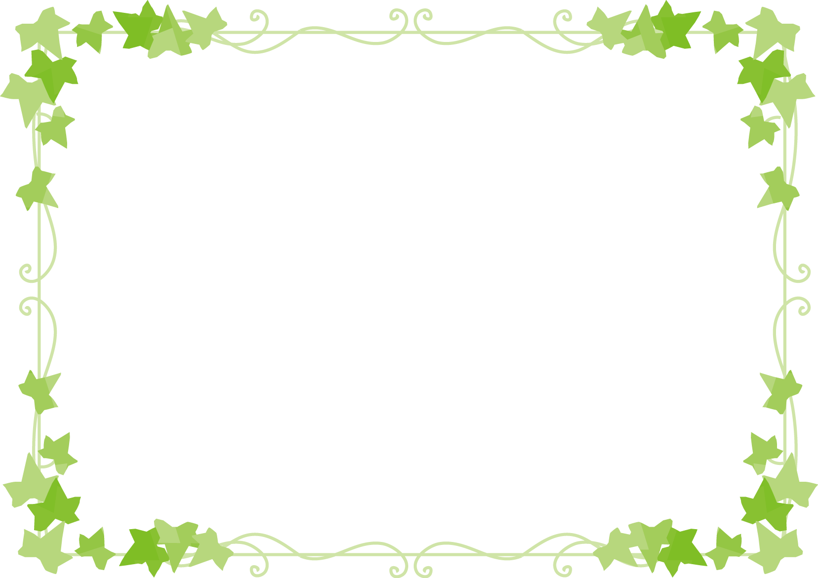 枠 イラスト飾り枠 葉デザイン 無料イラスト素材