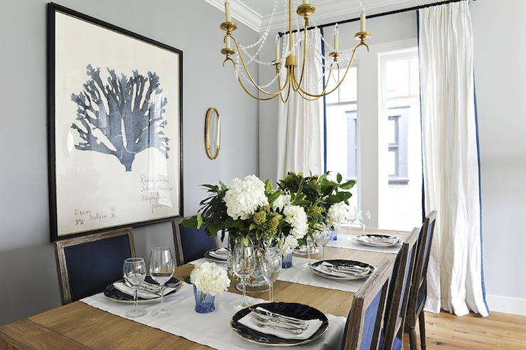 Navy Blue Dining Chairs - Transitional - dining room ...