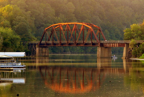 Cumberland River Bicentennial Trail Bridge near Sunset