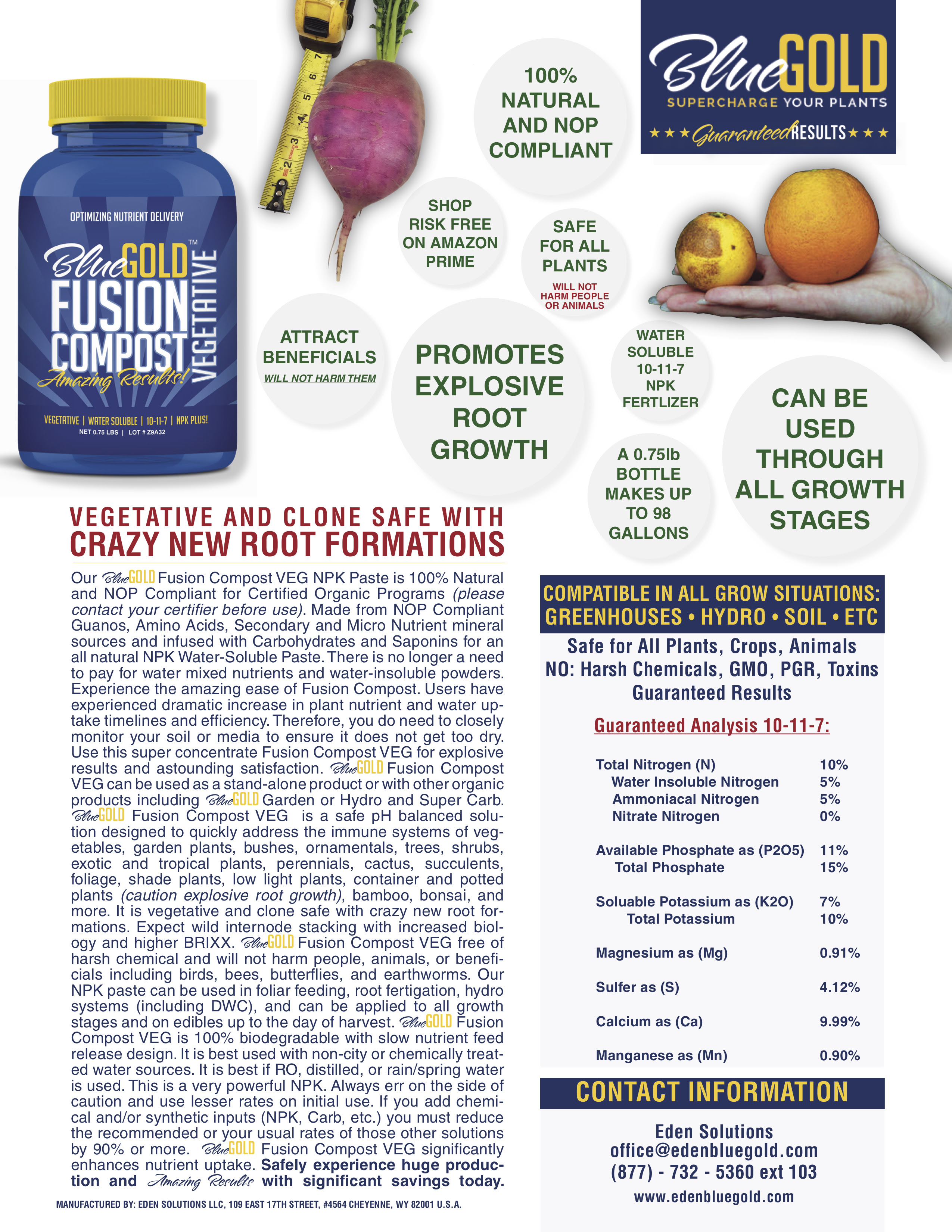 Blue Gold™ Fusion Compost Vegetative Paste (NPK Fertilizer ...