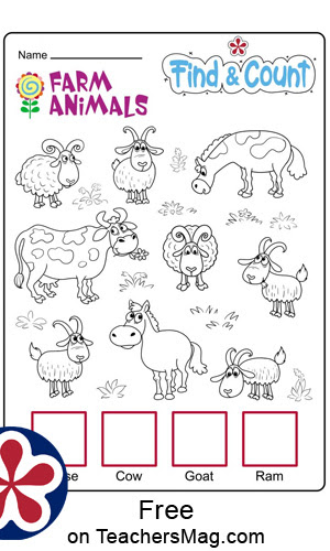 Farm-Themed Math Worksheets for Kindergartners. TeachersMag.com