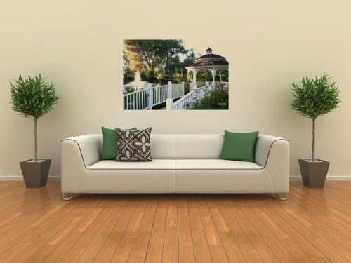 Wallmonkeys Peel and Stick Wall Decals - A Gazebo in a Garden - Removable Graphic 