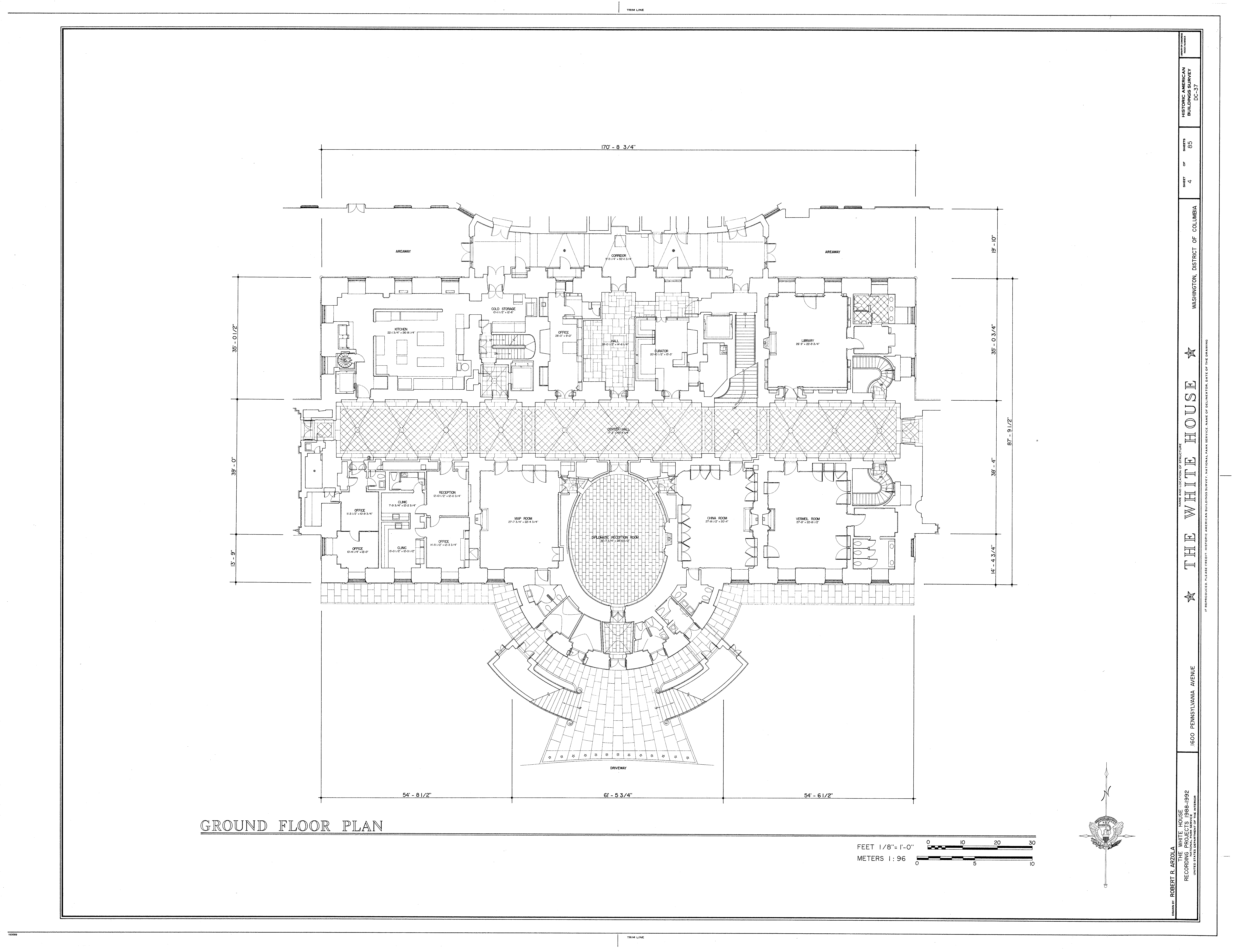 White House Floor Plan Dimensions
