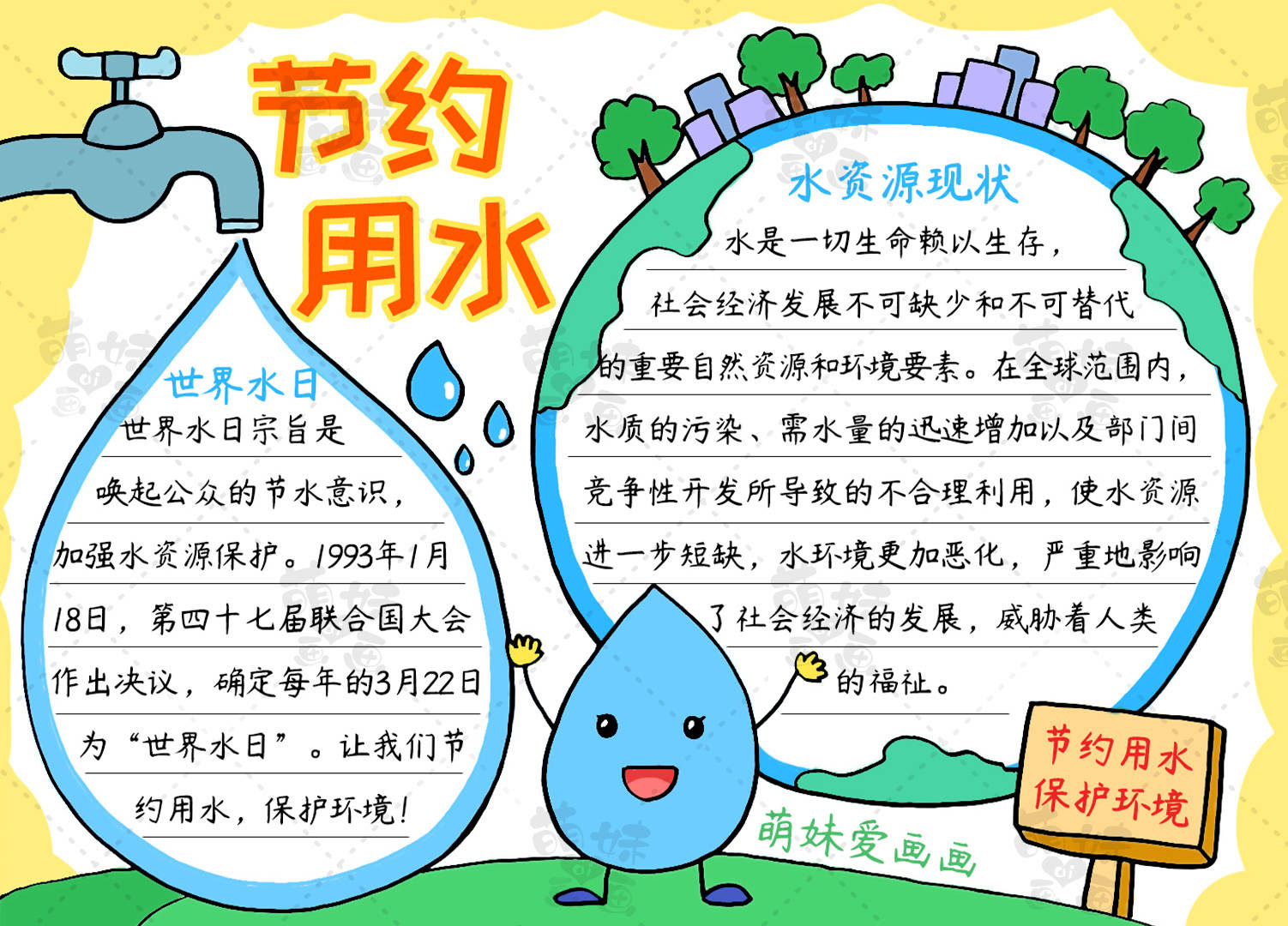 节约用水文字 万图壁纸网