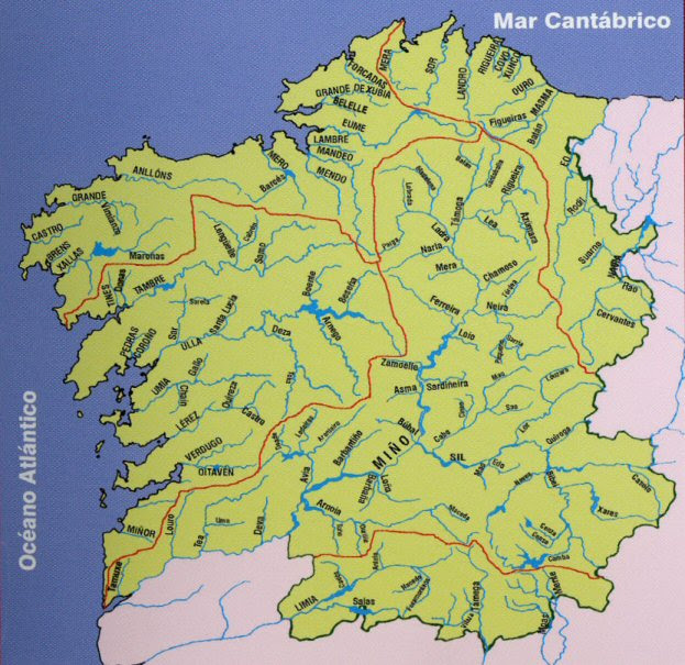 mapa rios galicia Pesca de trucha en galicia: MAPA DE RÍOS EN GALICIA
