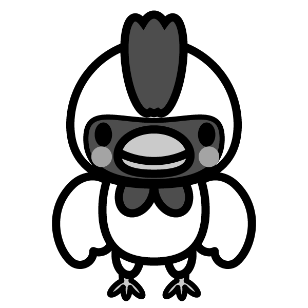モノクロでかわいい鶏の無料イラスト 商用フリー オイデ43