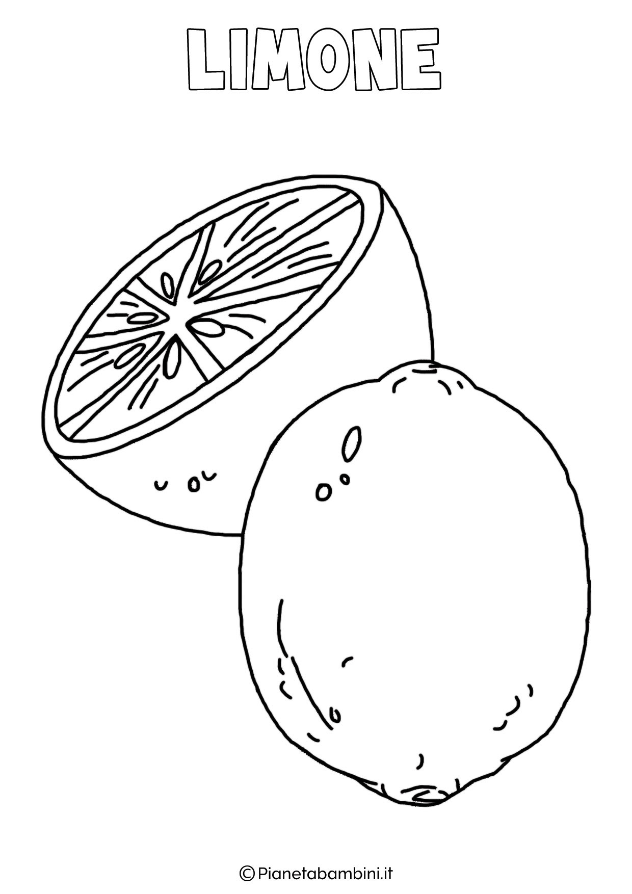 Disegno di limone da colorare