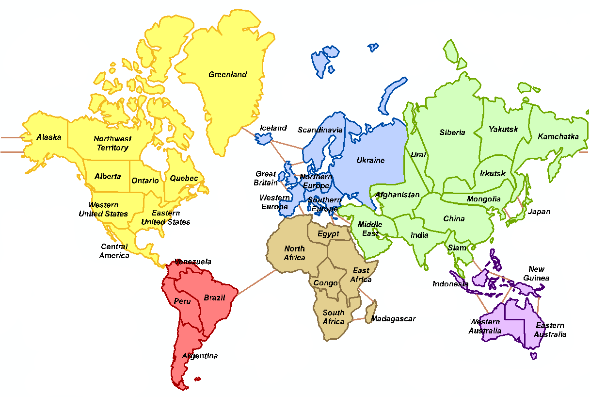 Label map of world