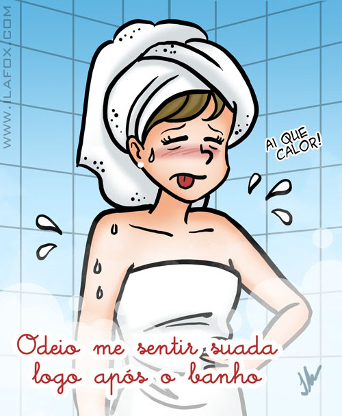 Eu odeio me sentir suada logo após o banho, ilustração by ila fox