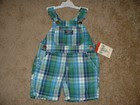 OshKosh B Gosh Plaid Shortalls Baby Boy Size 24 Months 24M NWT NEW 18-24 Clothes
