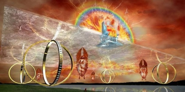 Ezekiel"s vision  --wheel within wheel eyes looking every direction.. so interesting.  ew13113