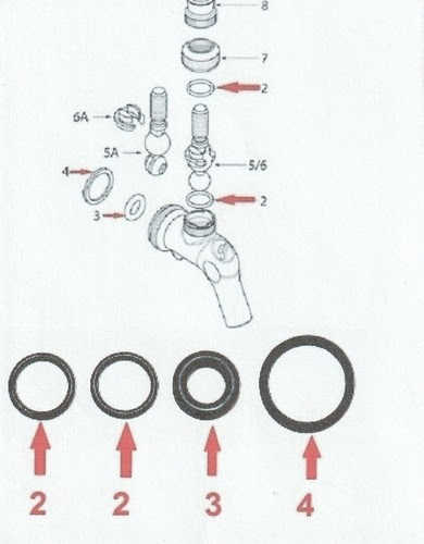 525 Perlick 500 series Beer Faucet o-ring kit W/diagram ...