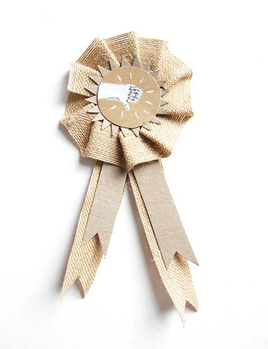 last place got a ribbon of burlap and cardboard