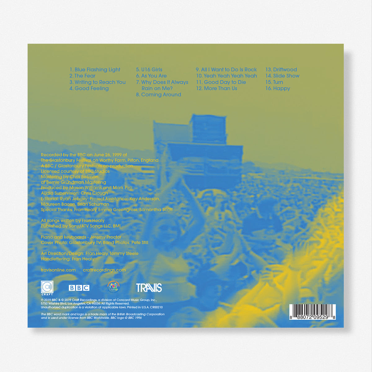 Travis Live At Glastonbury 99 Cd Craft Recordings