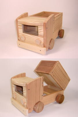 組立てダンプカー ダンプ 木の工作 手作り木工工作キット 小箱 木の箱 簡単組み立て 夏休みの工作