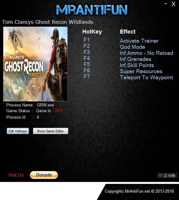 Tom Clancy S Ghost Recon Wildlands Trainer 7 V Mrantifun Download Free Vgtrainers Com