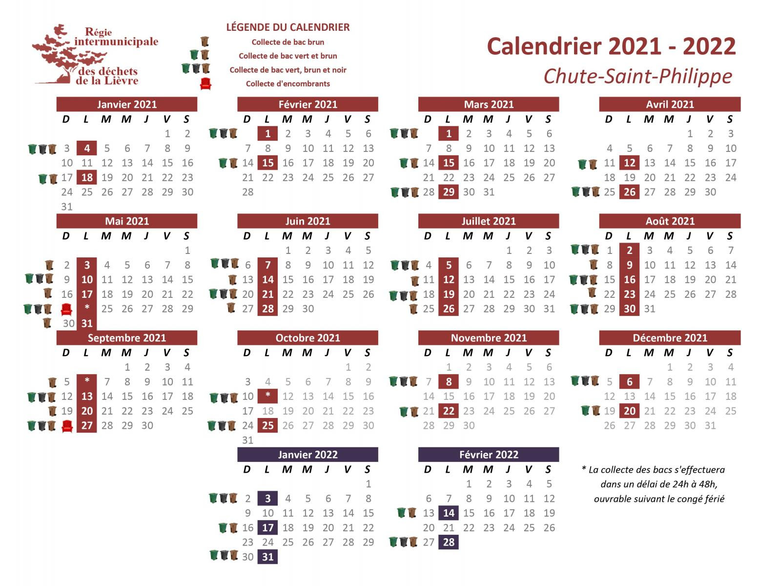 Calendrier Dechets 2022