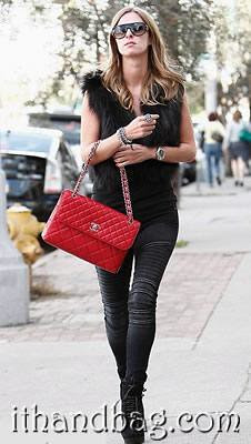 Nicky Hilton with Red Chanel Flap Bag by celebritiesbags