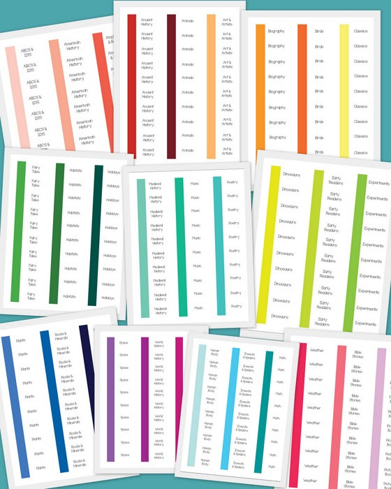 FREEBIE* Printable Color-Coded Book Labels