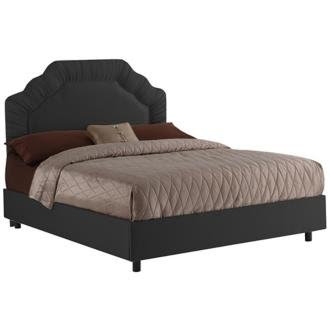 Shirred Headboard Parchment Shantung Bed (King)