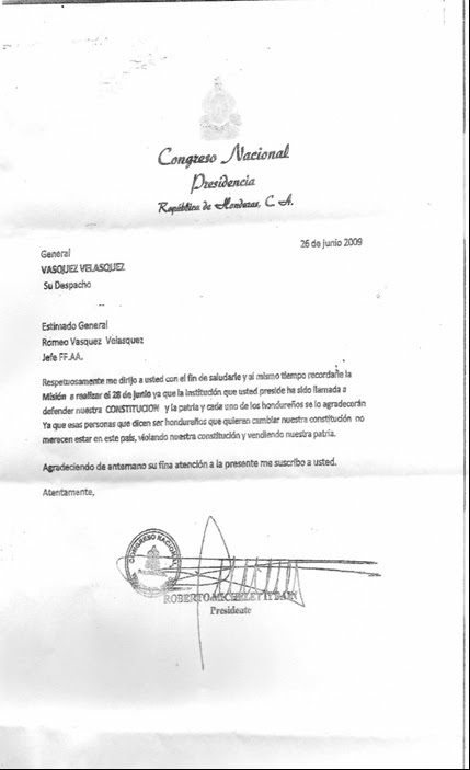 Filtran carta que demuestra que Micheletti presionó a las 
