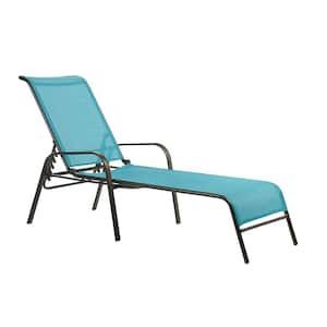 Home Decorators Collection Patio Sling Chaise Lounger in Blue (Set ...