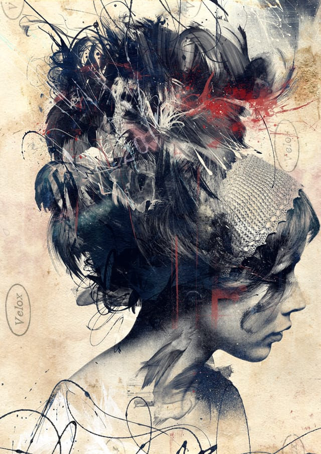 Digitally Assembled Paintings by Russ Mills portraits painting illustration 