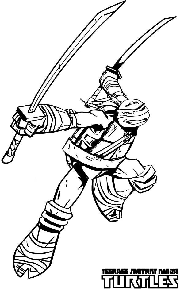 free leonardo ninja turtle coloring page download free clip
