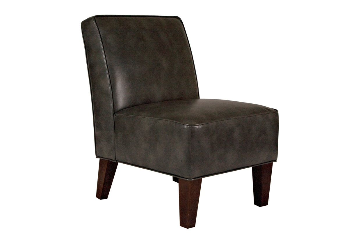 Dover Charcoal Gray Leather Chair at Gardner-White