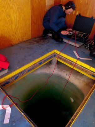 Chris Watson recording Weddell seal sounds