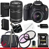 Canon EOS Rebel T3i 18 MP CMOS Digital SLR Camera and DIGIC 4 Imaging with EF-S 18-55mm f/3.5-5.6 IS Lens & Canon EF-S 55-250mm f/4.0-5.6 IS 16GB Package