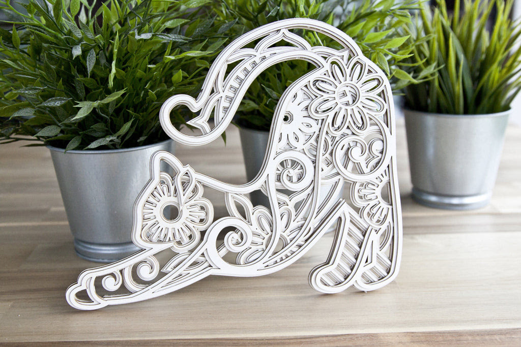 Download 3d Layered Cat Mandala Cut File For Crafters 5 Layers So Fontsy